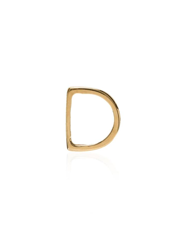 Loquet D Letter Charm - Gold