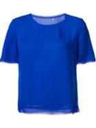 Elie Tahari Scoop Neck T-shirt, Women's, Size: Small, Blue, Silk