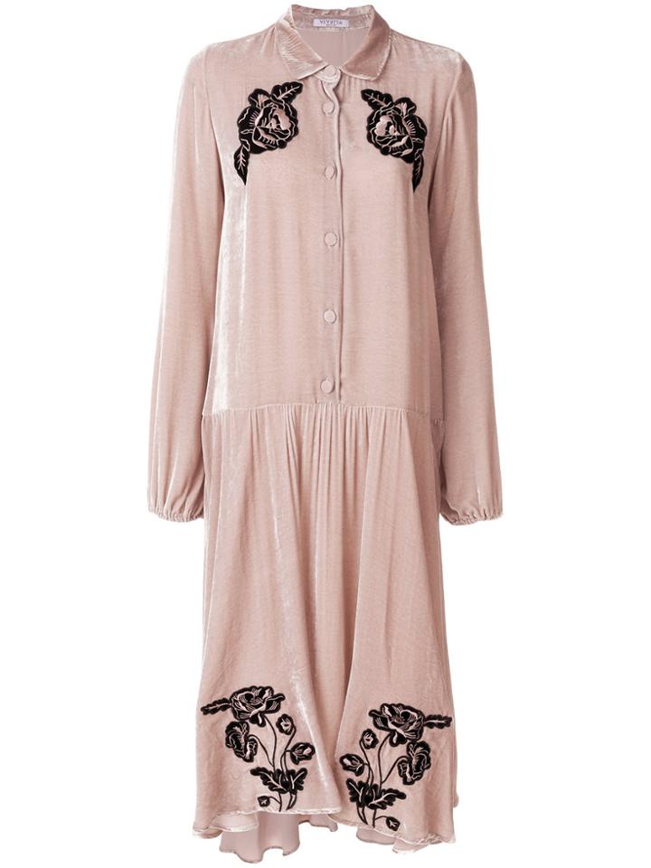 Vivetta Embroidered Floral Dress - Pink & Purple