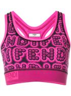 Fendi Cropped Printed Tank Top - Pink & Purple