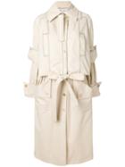 Jw Anderson Oversized Layered Cuff Detail Coat - Nude & Neutrals