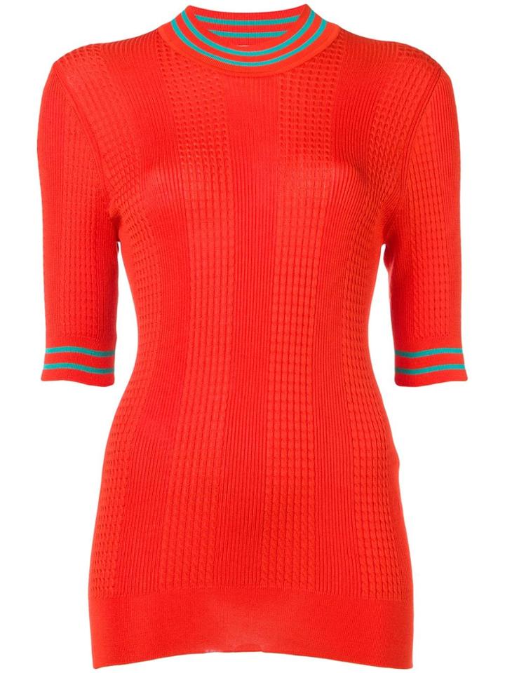 Fendi Skinny Woven Top - Orange
