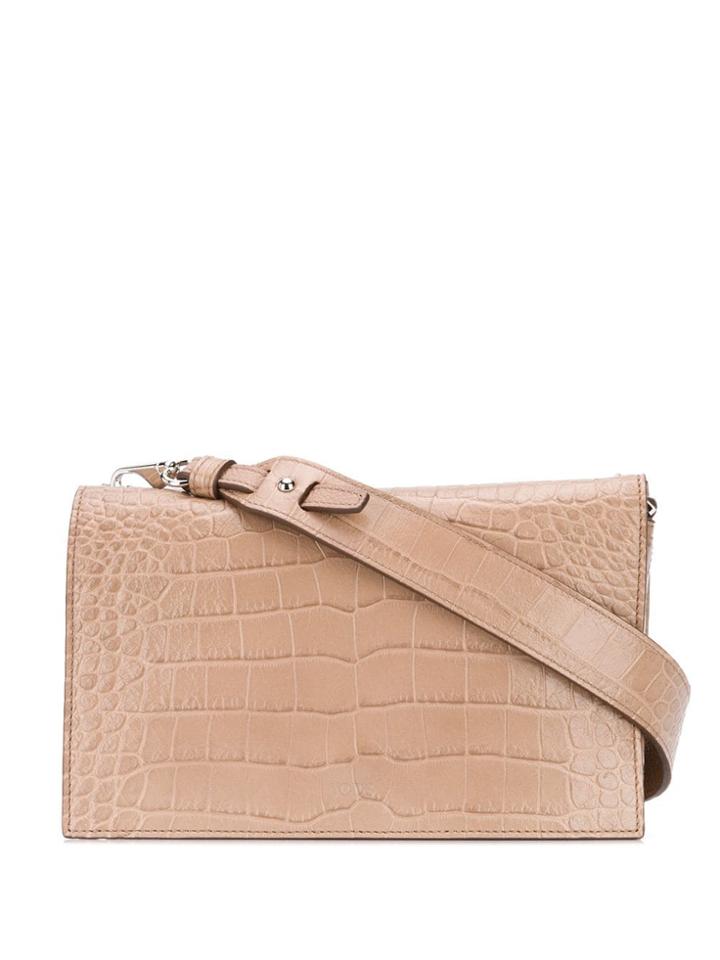 Tod's Crocodile Effect Crossbody Bag - Neutrals