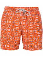Capricode - Geometric Leaf Print Shorts - Men - Polyamide - Xl, Yellow/orange, Polyamide