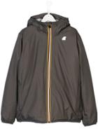 K Way Kids Teen Logo Zipped Hoodie - Grey