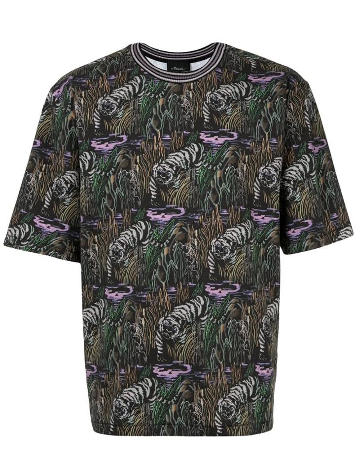 3.1 Phillip Lim Jungle Tiger Print T-shirt - Black