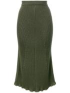 Sonia Rykiel Ribbed Midi Skirt - Green