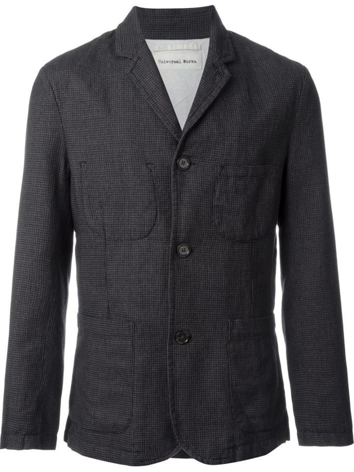 Universal Works Town Blazer, Men's, Size: Xl, Grey, Cotton/linen/flax/polyester