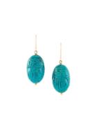 Aurelie Bidermann 'scarab' Turquoise Earrings - Blue