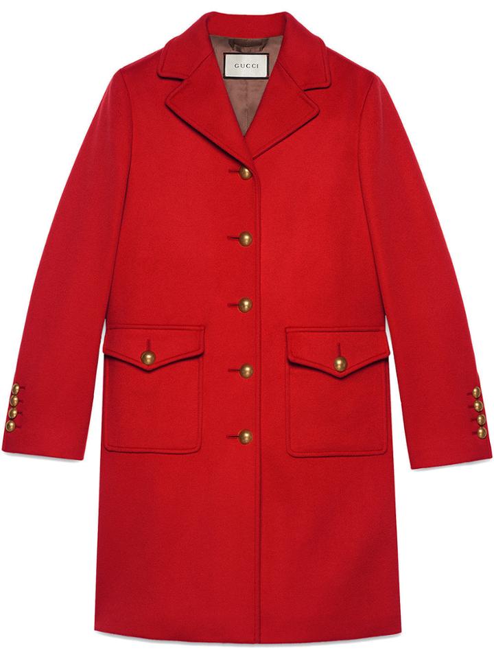 Gucci Wool Coat With Double G - Red