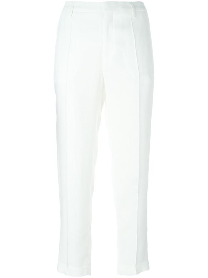 Maison Margiela - High Waisted Tailored Trousers - Women - Cotton/acetate/viscose - 38, White, Cotton/acetate/viscose