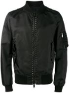Valentino Rockstud Bomber Jacket, Men's, Size: 46, Black, Polyamide/polyester/cotton/linen/flax