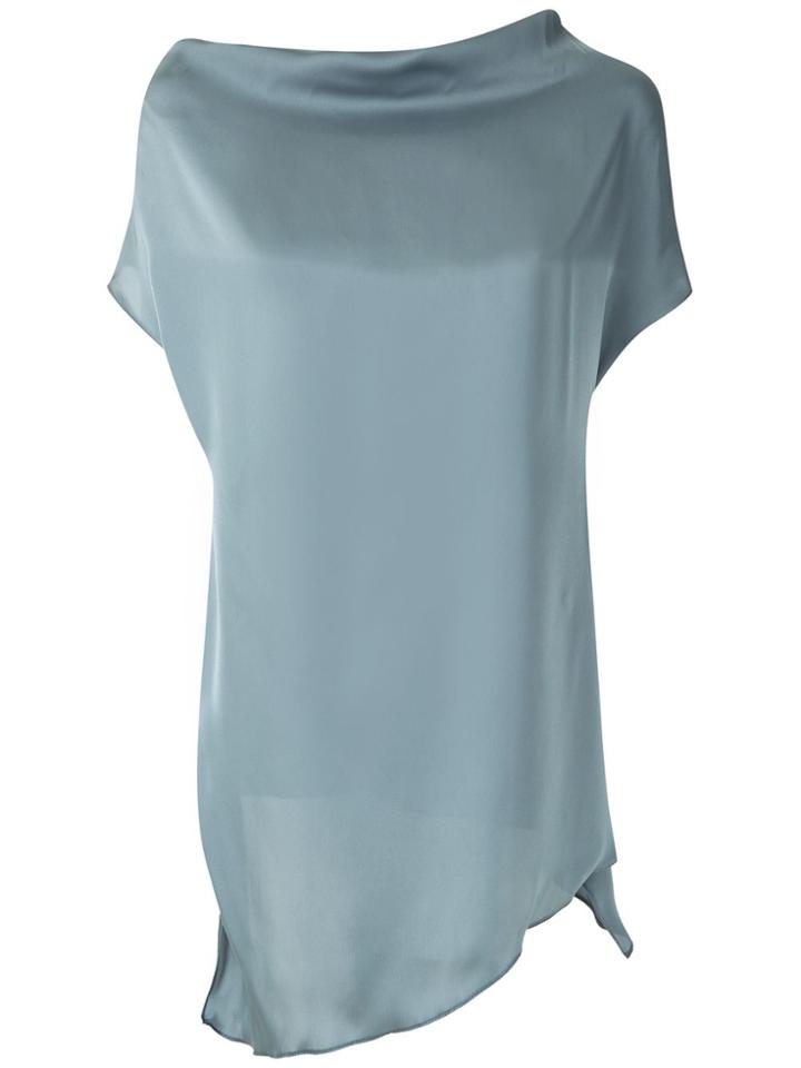 Uma Raquel Davidowicz Drape Neck Cabot Blouse - Blue