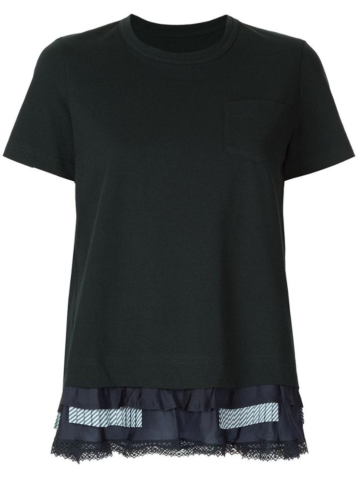 Sacai Frill Layered T-shirt - Blue