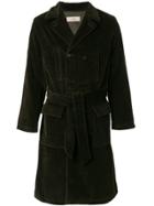 Maison Flaneur Belted Double Breasted Coat - Green