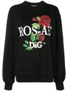 Dolce & Gabbana Rose Print Sweatshirt - Black
