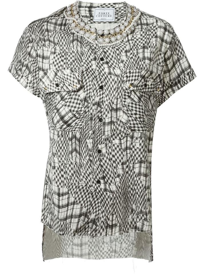 Forte Couture 'honour Kefiah' Mixed Print Button Down Shirt
