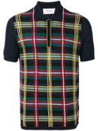 Pringle Of Scotland Knitted Tartan Polo Shirt - Blue