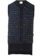 Wooster + Lardini Stitch Detail Waistcoat, Men's, Size: Large, Blue, Wool
