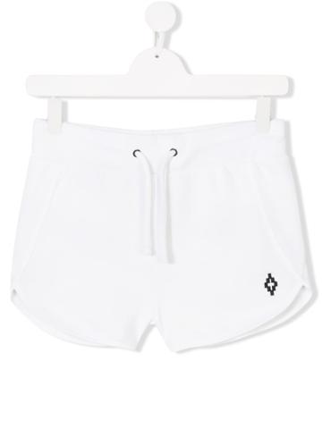 Marcelo Burlon County Of Milan Kids Logo Embroidered Shorts - White