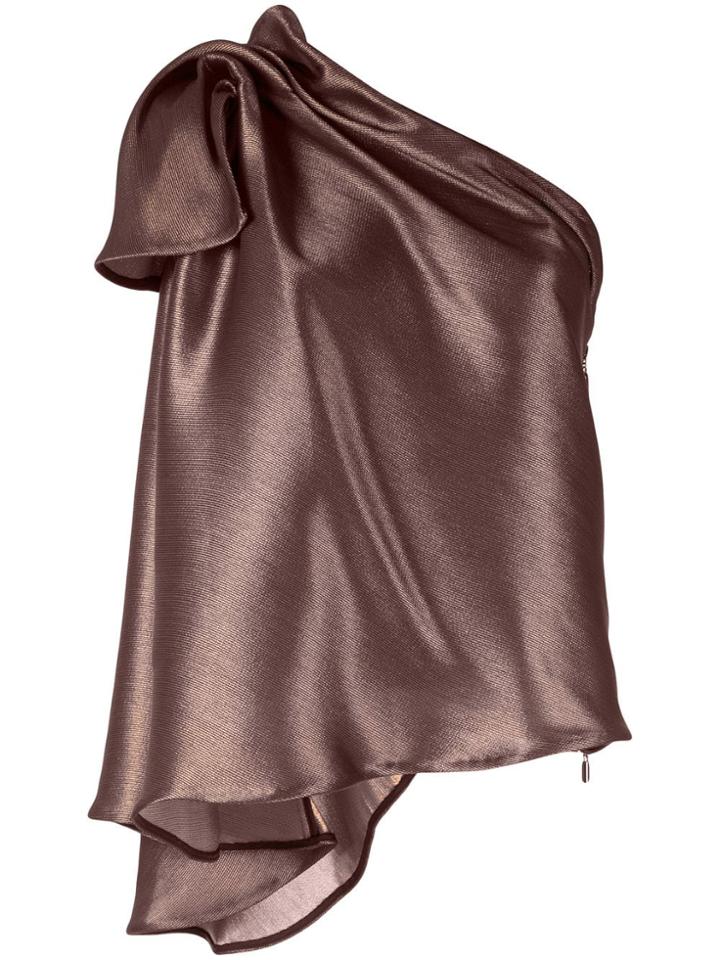Maticevski Metallized One-shoulder Top - Gold