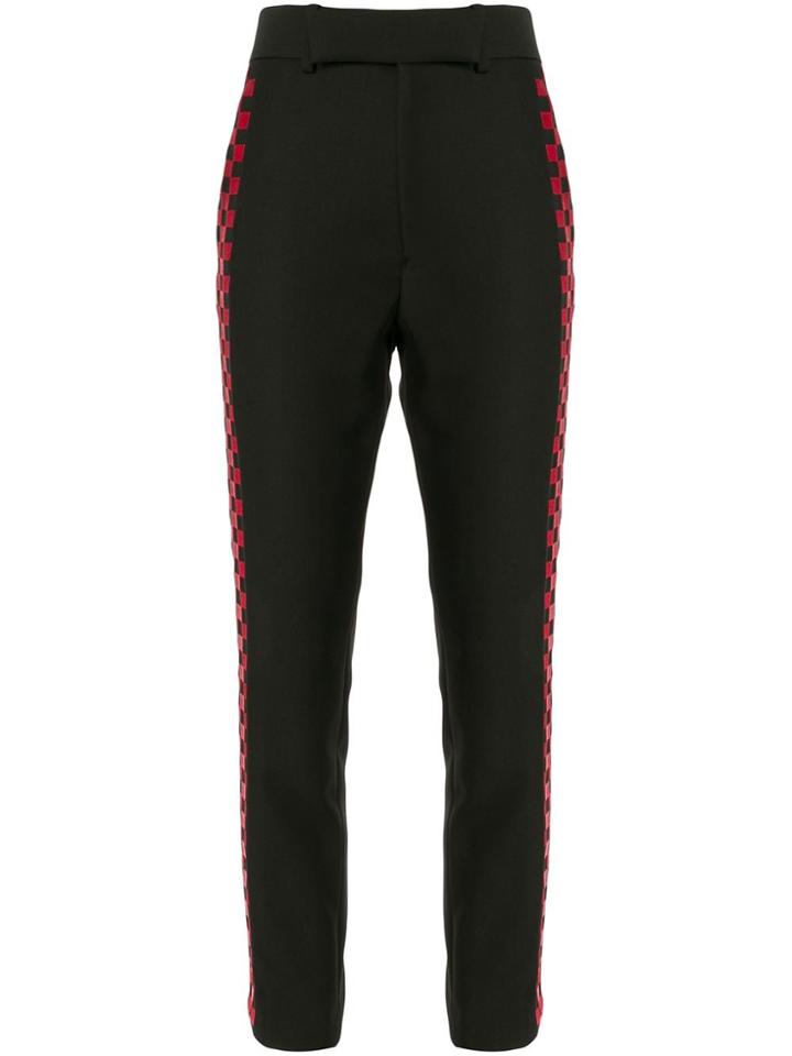 Haider Ackermann Checkered Stripe Trousers - Black