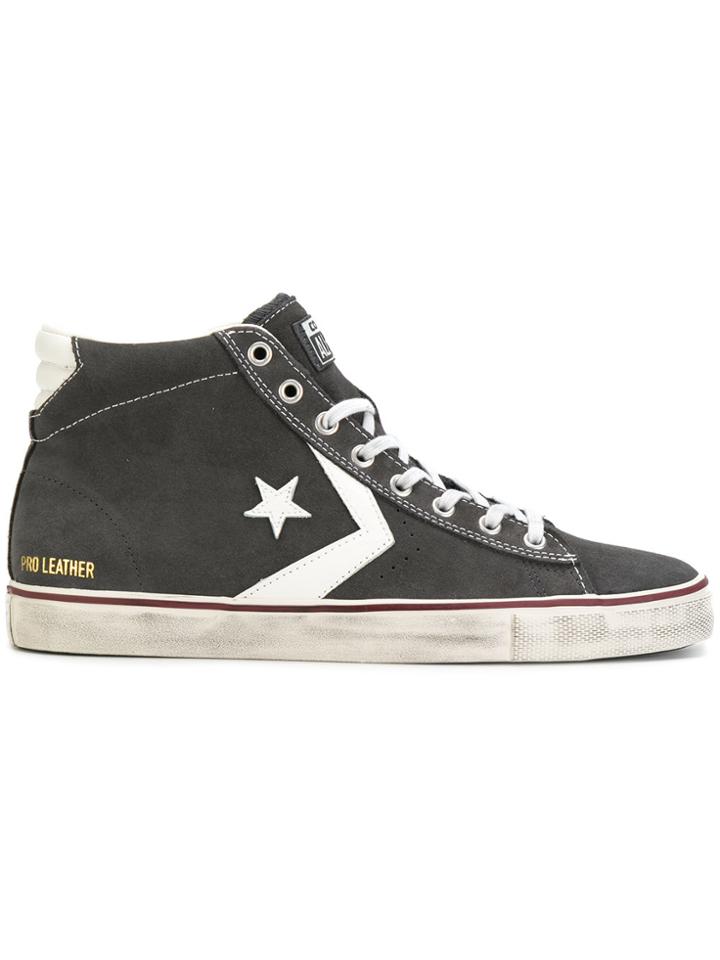 Converse Worn-effect Hi-top Sneakers - Grey