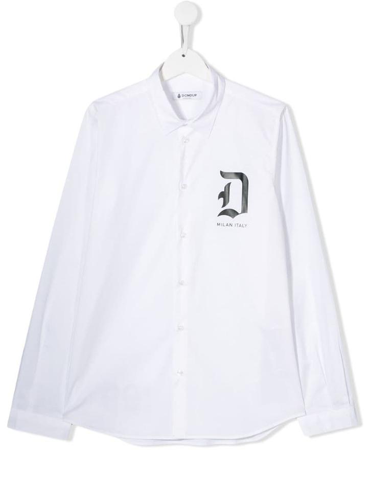 Dondup Kids Teen Cotton Logo Shirt - White