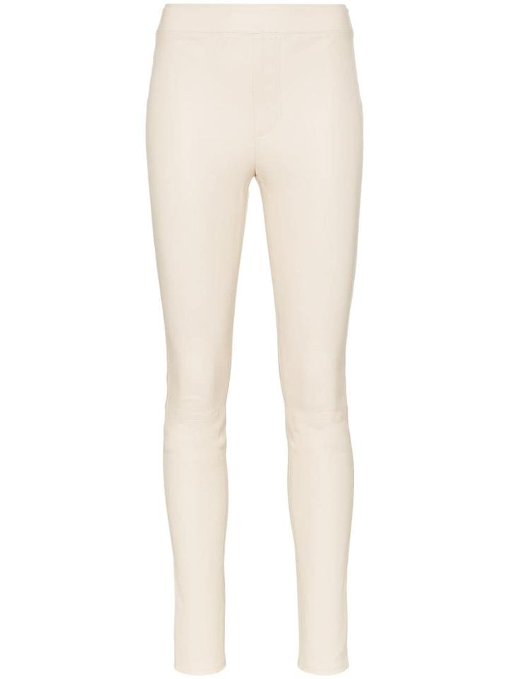Helmut Lang Super Skinny Leather Trousers - White