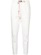 White Sand Cropped Straight-leg Trousers