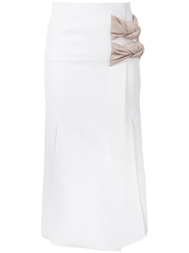 'tailored Vent Knot' Skirt, Women's, Size: 6, White, Polyester/spandex/elastane, Christopher Esber