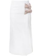 'tailored Vent Knot' Skirt, Women's, Size: 6, White, Polyester/spandex/elastane, Christopher Esber