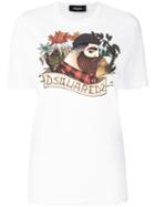 Dsquared2 - Lumberjack Print T-shirt - Women - Cotton - Xxs, White, Cotton