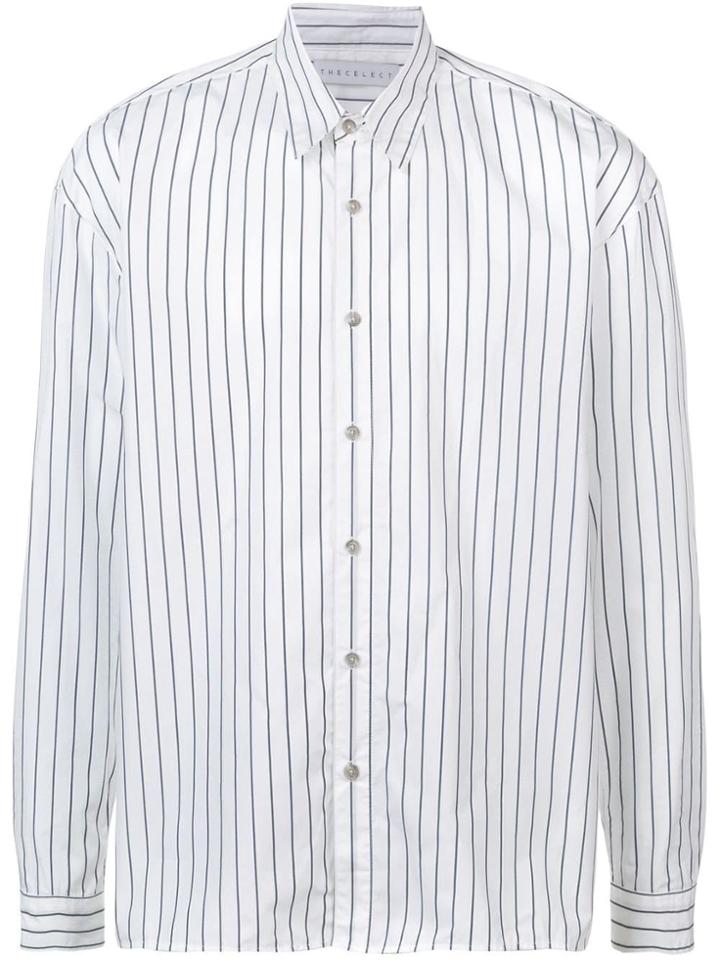The Celect Striped Long-sleeve Shirt - White