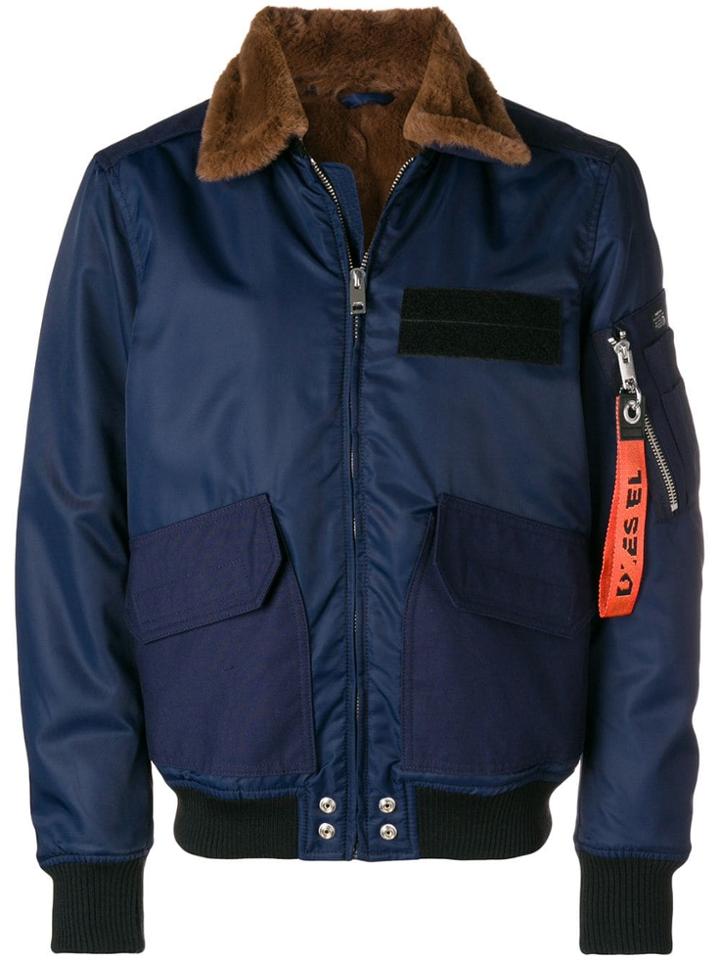 Diesel Zipped Bomber Jacket - Blue