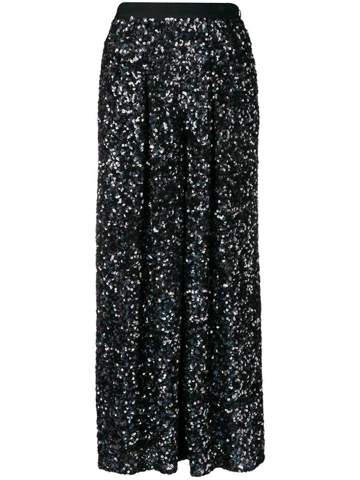 Talbot Runhof Sequined Culottes - Black