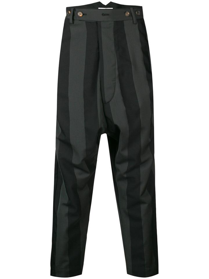 Vivienne Westwood Cropped Striped Trousers - Black