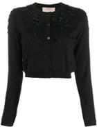 Twin-set Embellished Cropped Cardigan - Black