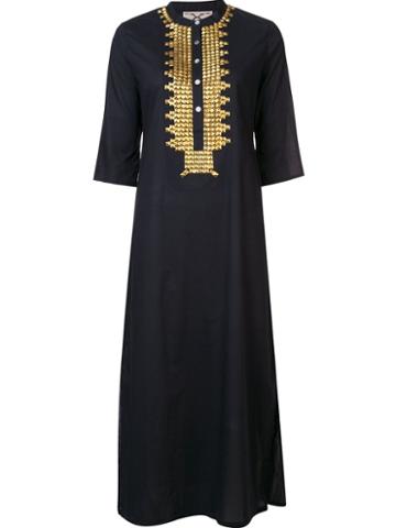 Figue 'thandie' Sequinned Kaftan Dress, Women's, Size: Small, Black, Cotton