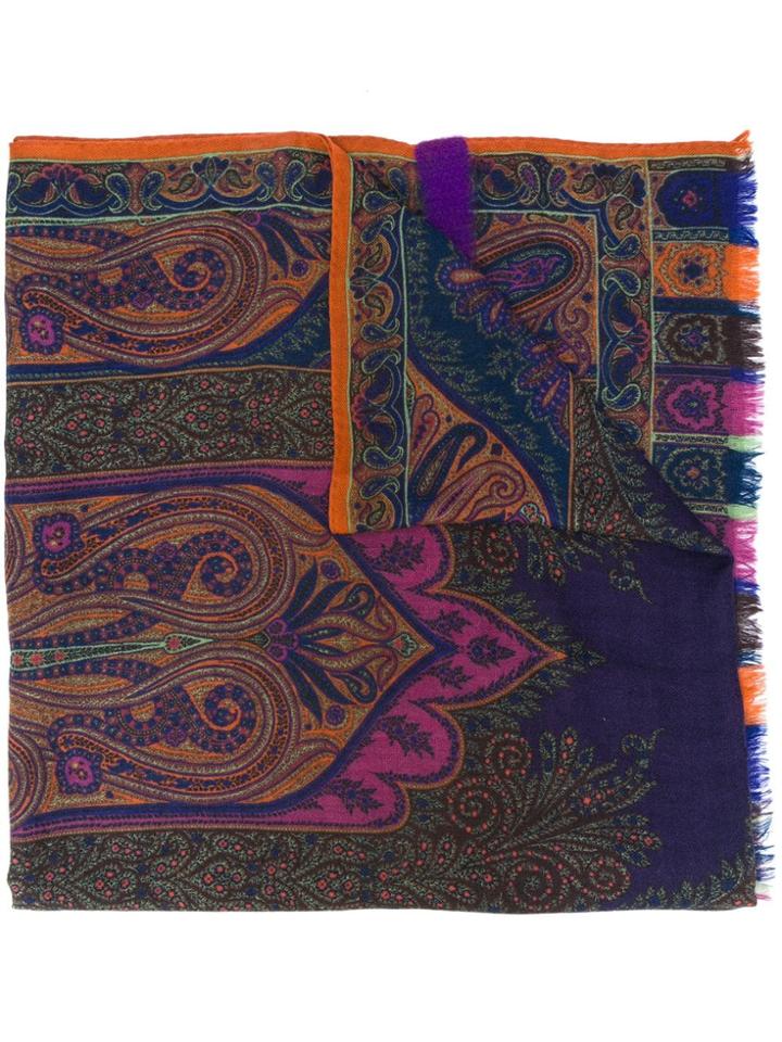 Etro Paisley Pattern Scarf - Purple
