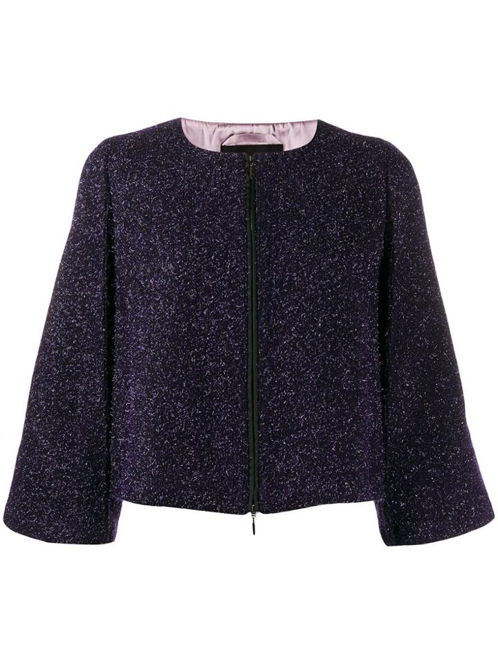 Emporio Armani Cropped Jacket - Purple