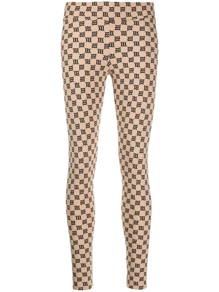 Misbhv Logo Print Leggings - Neutrals
