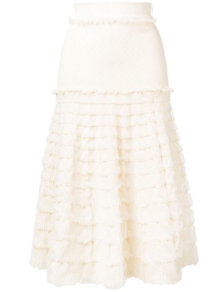 Alexander Mcqueen Frill Detail Skirt - Neutrals