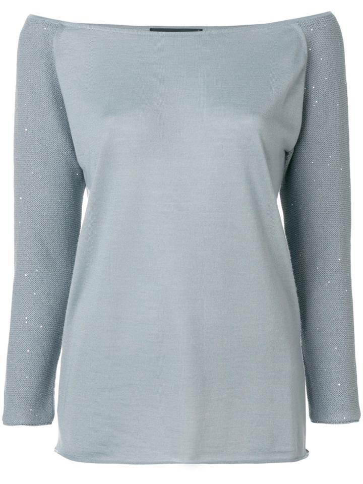 Fabiana Filippi Long-sleeve Fitted Sweater - Blue