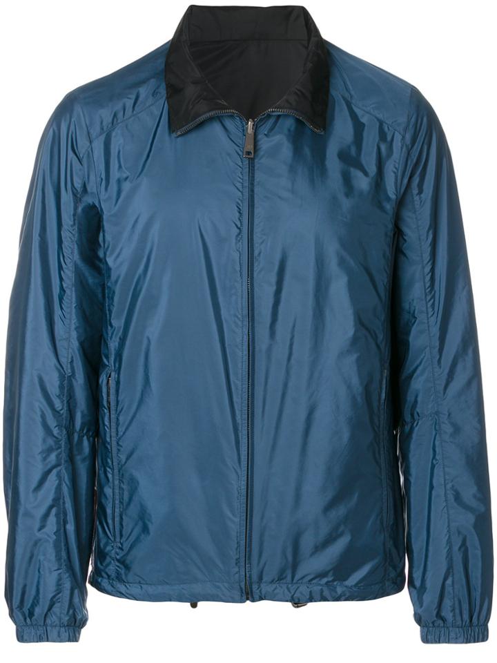 Prada Collar Bomber Jacket - Blue