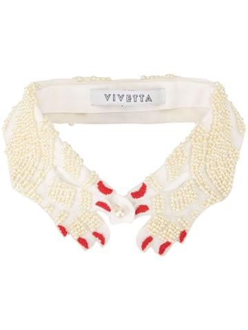 Vivetta Beaded Hands Collar - White