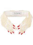 Vivetta Beaded Hands Collar - White