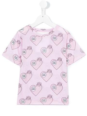 Caroline Bosmans Peacemaker Print T-shirt, Girl's, Size: 6 Yrs, Pink/purple