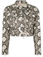 Altuzarra - Snake-effect Jacket - Women - Cotton/calf Leather/polyester/acetate - 38, Brown, Cotton/calf Leather/polyester/acetate