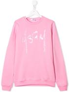 Msgm Kids Teen Sequin Logo Sweatshirt - Pink